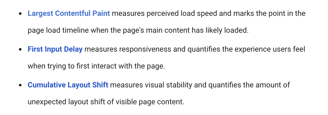 Core Web Vitals