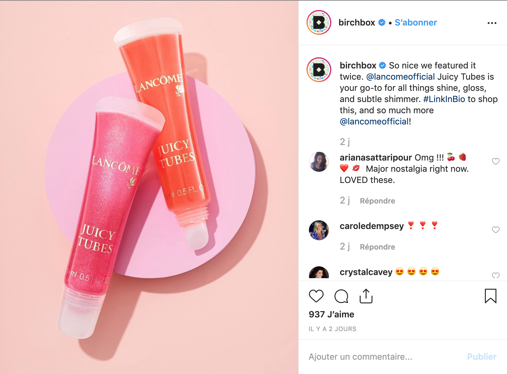 Une publication Instagram de BirchBox