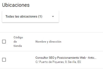 Plan de acción SEO local - Ubicaciones