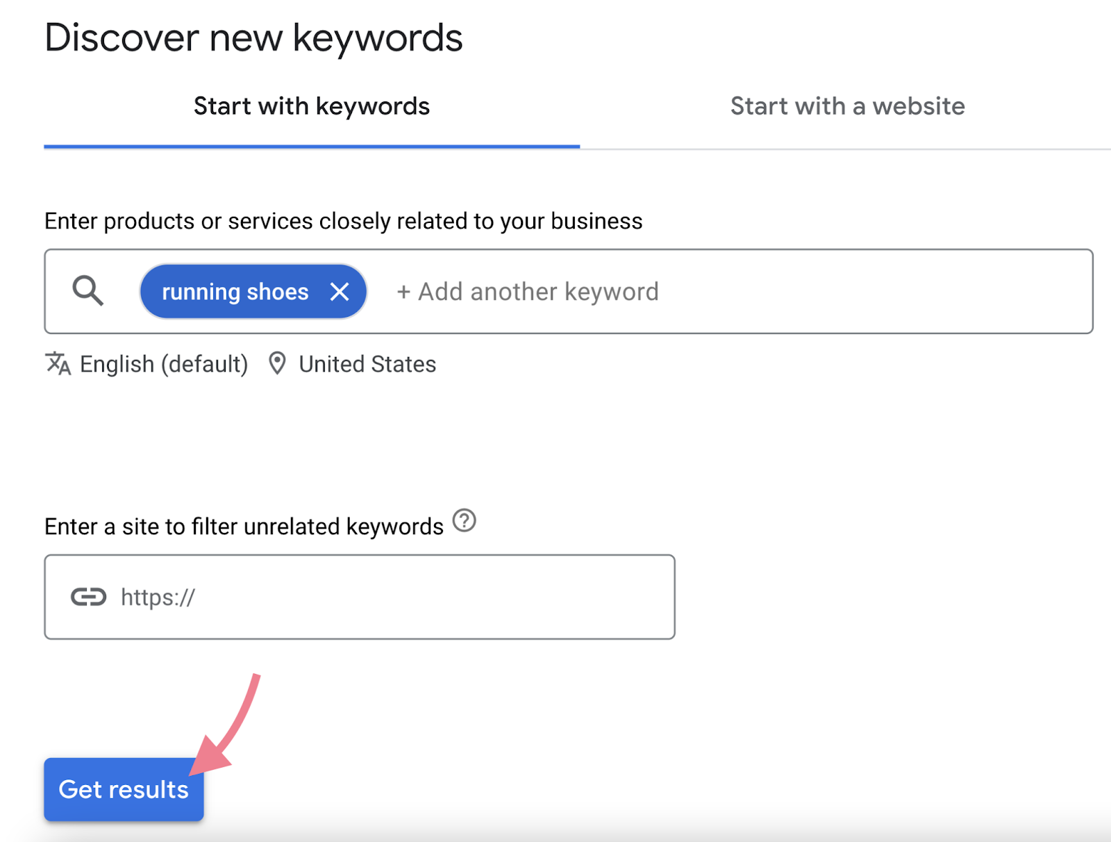 Google on sale keyword research