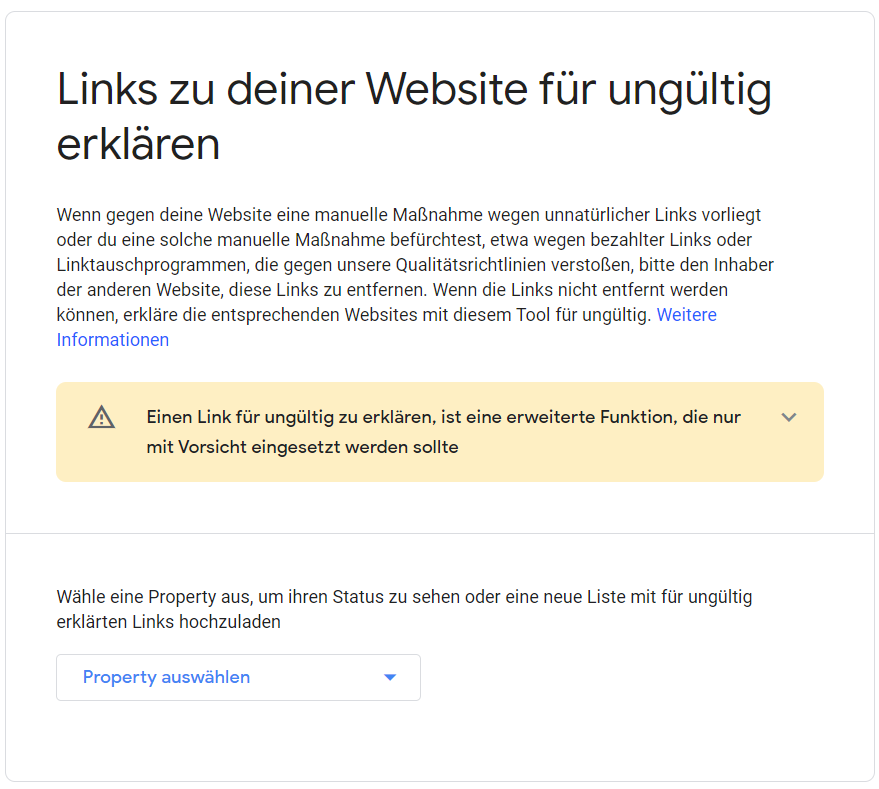 Das Disavow-Tool in der Google Search Console