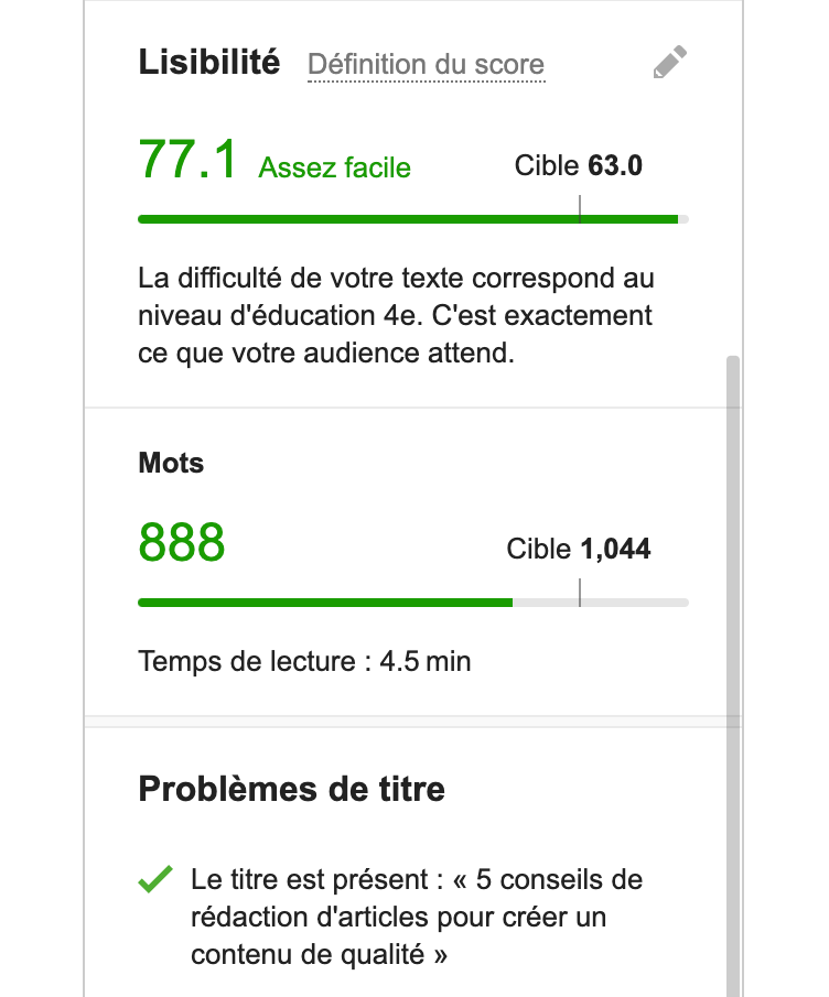lisibilité du texte