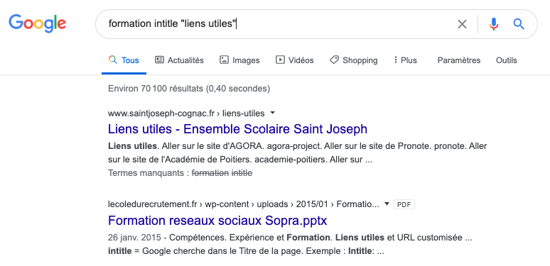 utiliser les opérateur de recherche de Google pour trouver des opportunités de backlinks