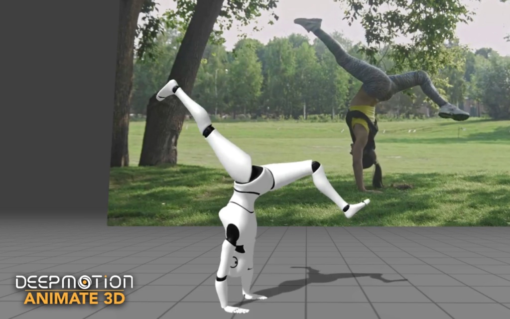 Deepmotion Animate 3D's animation based on the movements in the background video