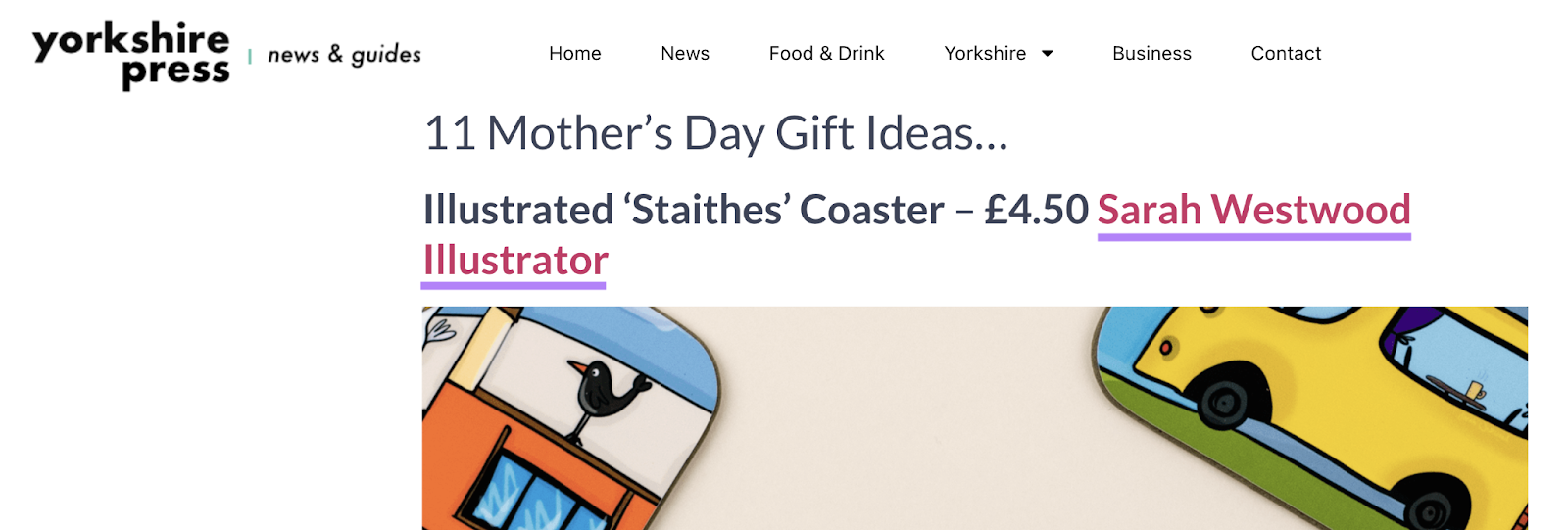 backlink to an illustrator in the mother's day gift ideas guide