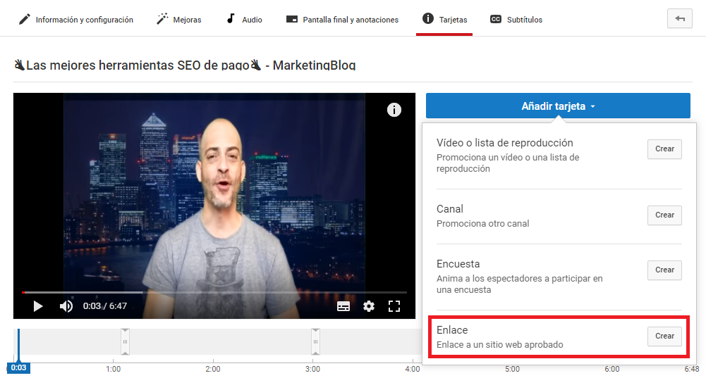 Cómo hacer un call to action para video contenidos - Enlace