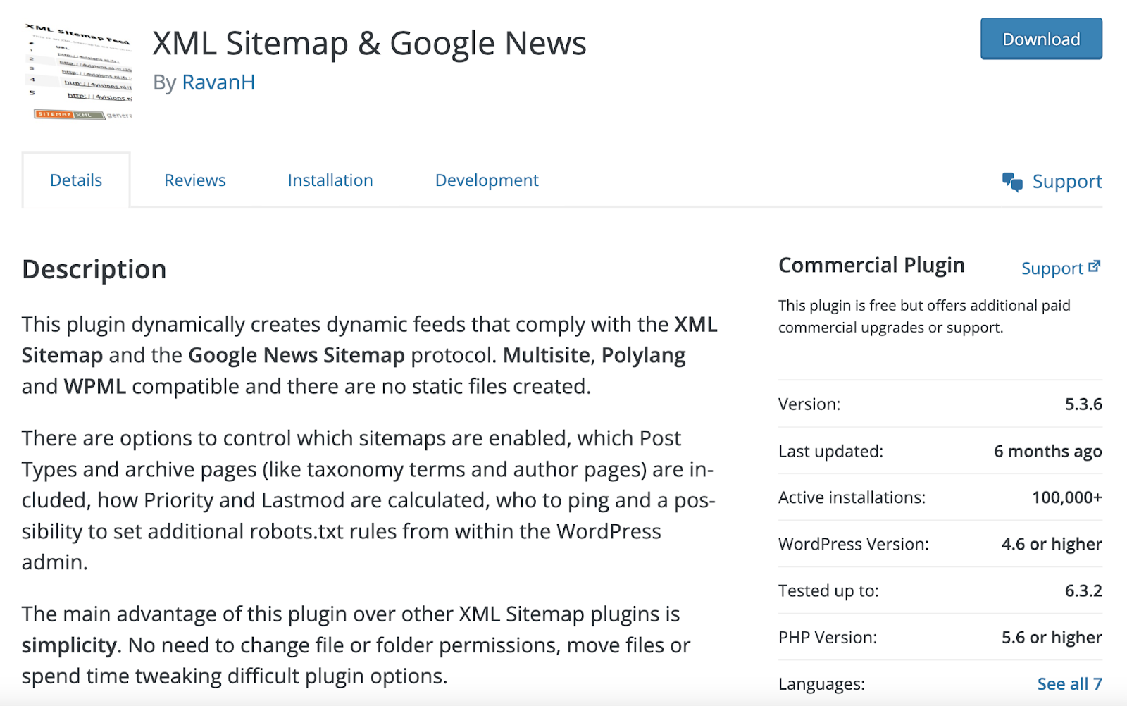 xml sitemap and google news plugin details