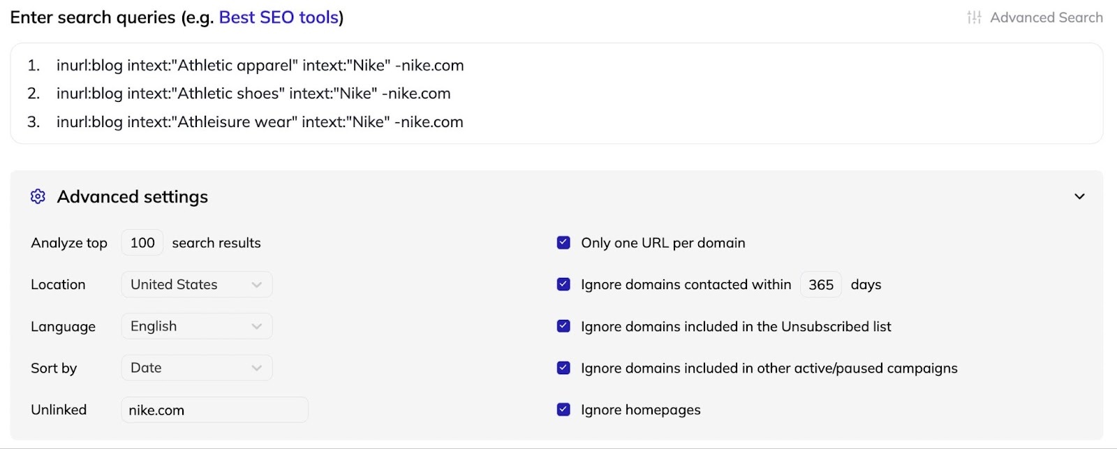 fonction de moteur de recherche intégrée dans Respona