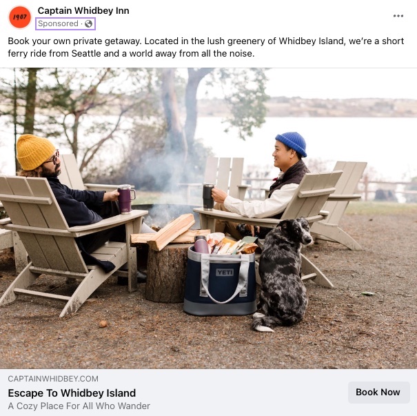 A Facebook ad by Captain Whidbey Inn
