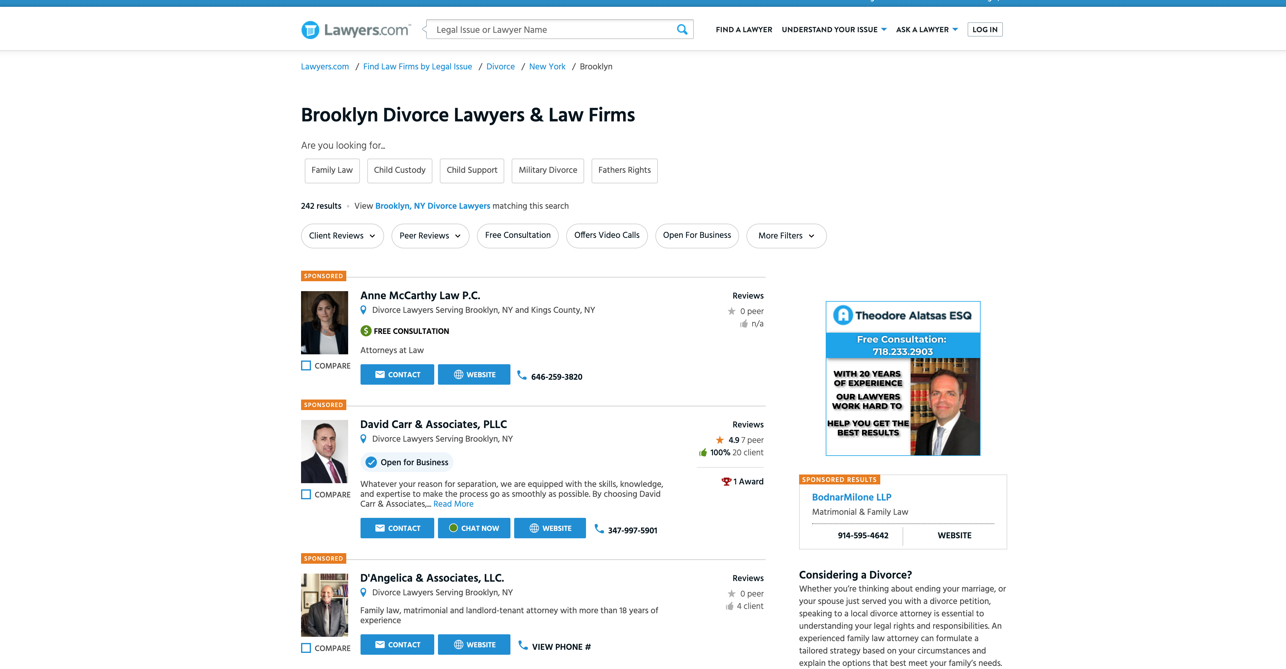 lawyer directory screenshot