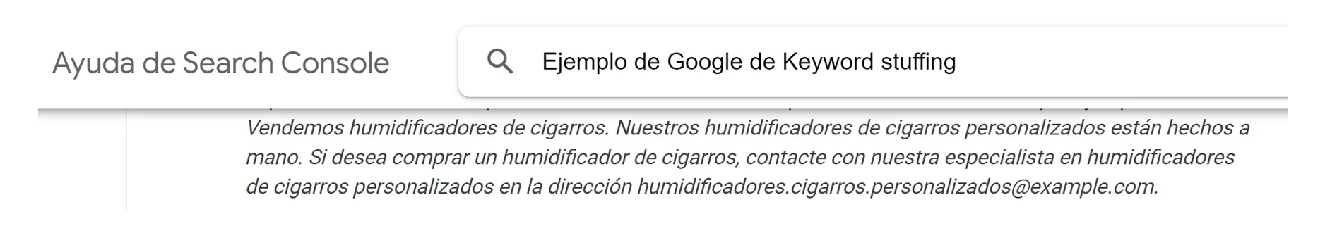 ejemplo de keyword stuffing