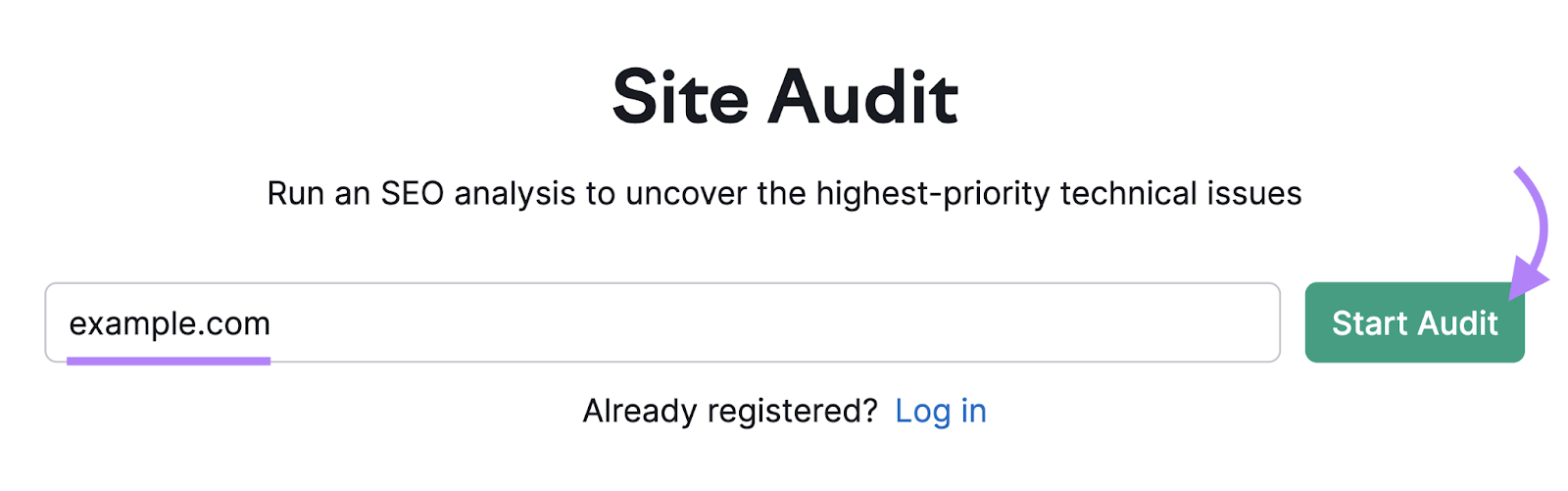Site Audit tool search bar
