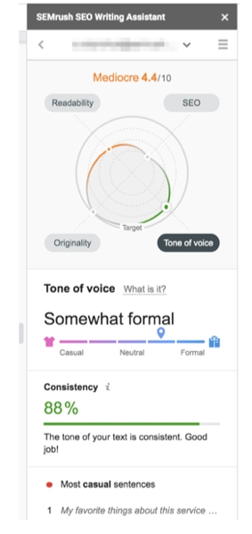 Novedades SEMrush Agosto 2019 - SEO Writing Assistant