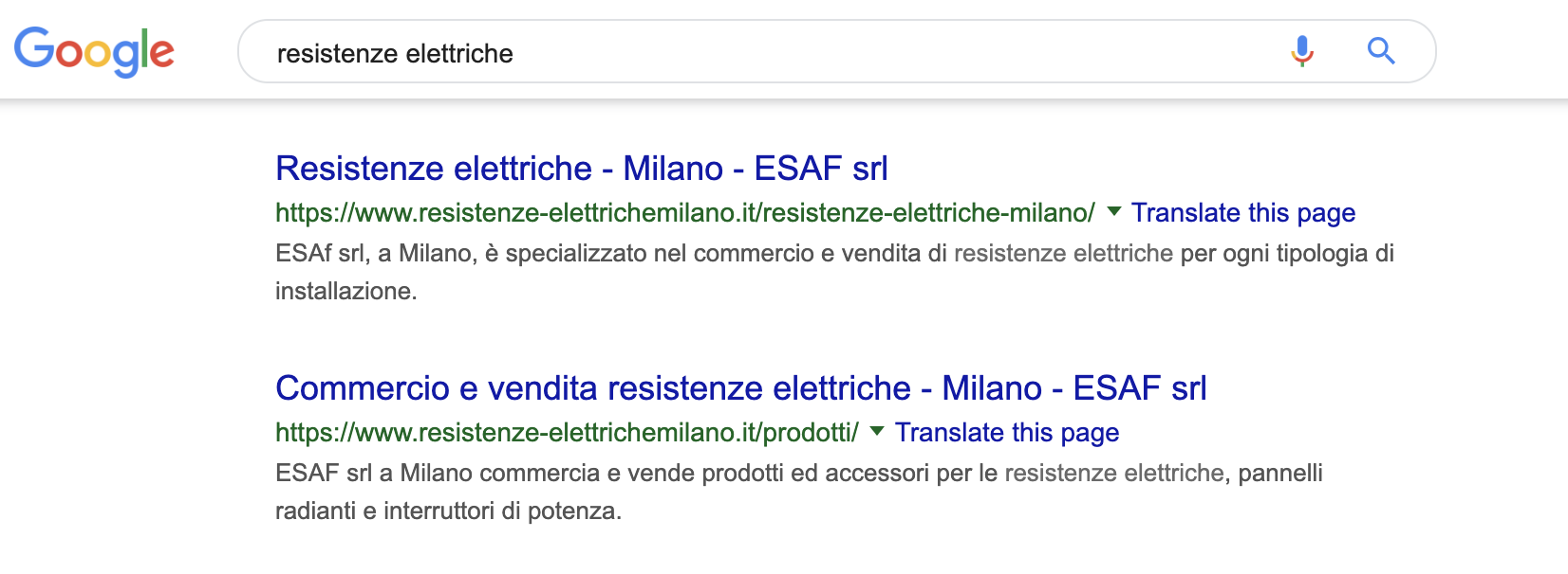 Esempio di cannibalizzazione delle keyword in SERP