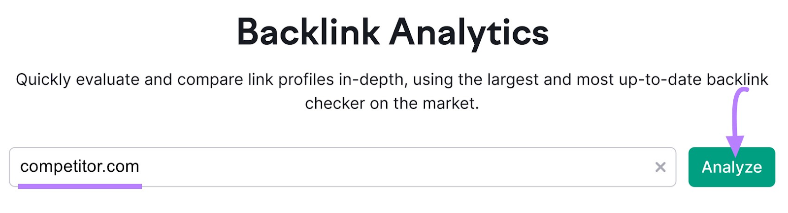 search for competitor in Backlink Analytics tool