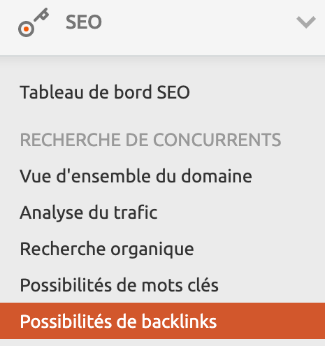 Possibilités de backlinks