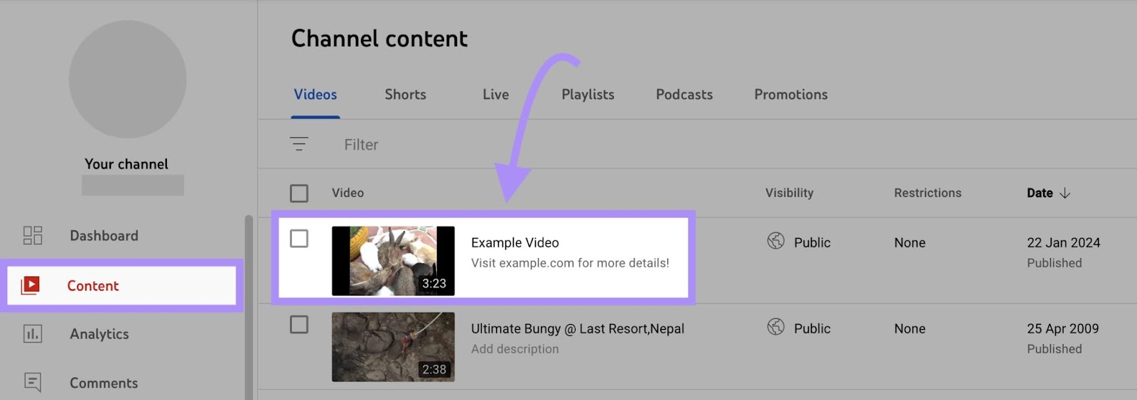 A YouTube video thumbnail and rubric  highlighted