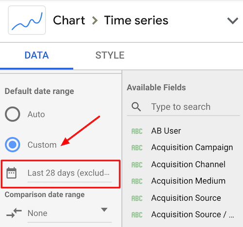 come modificare le date in Google data studio