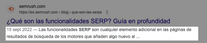 Descripción en las SERP