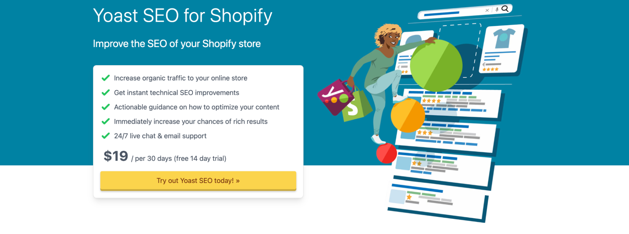 Yoast SEO for Shopify page