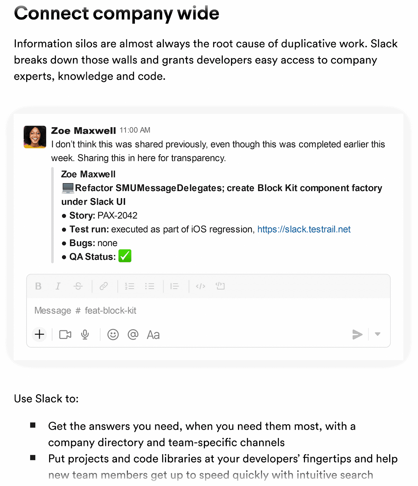 an example from Slack of how to naturally mention products