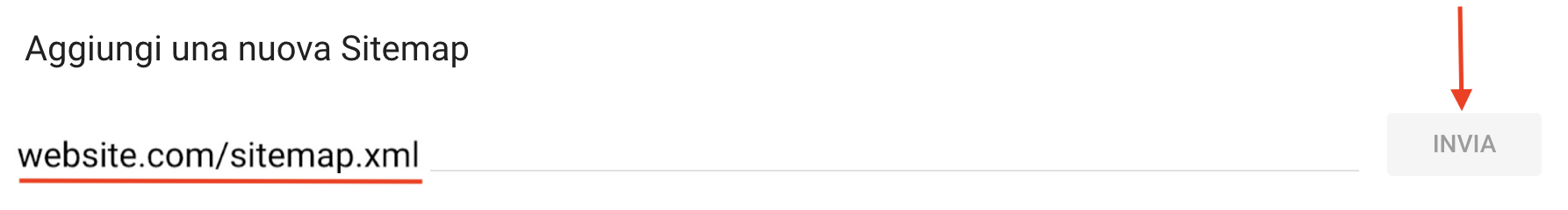 "Aggiungi una nuova sitemap"