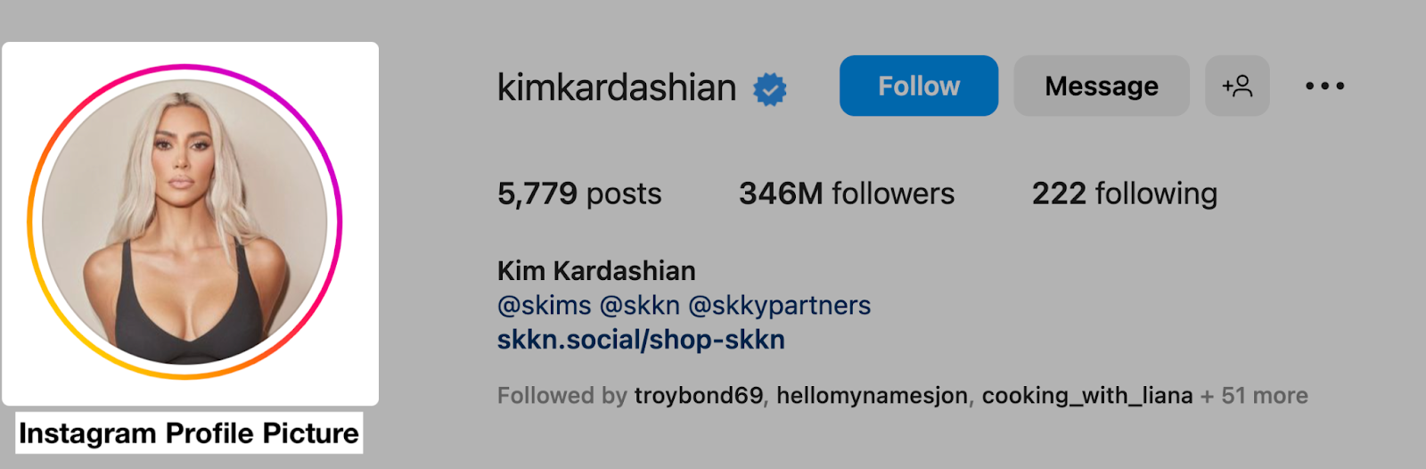 kimkardashian instagram profile picture