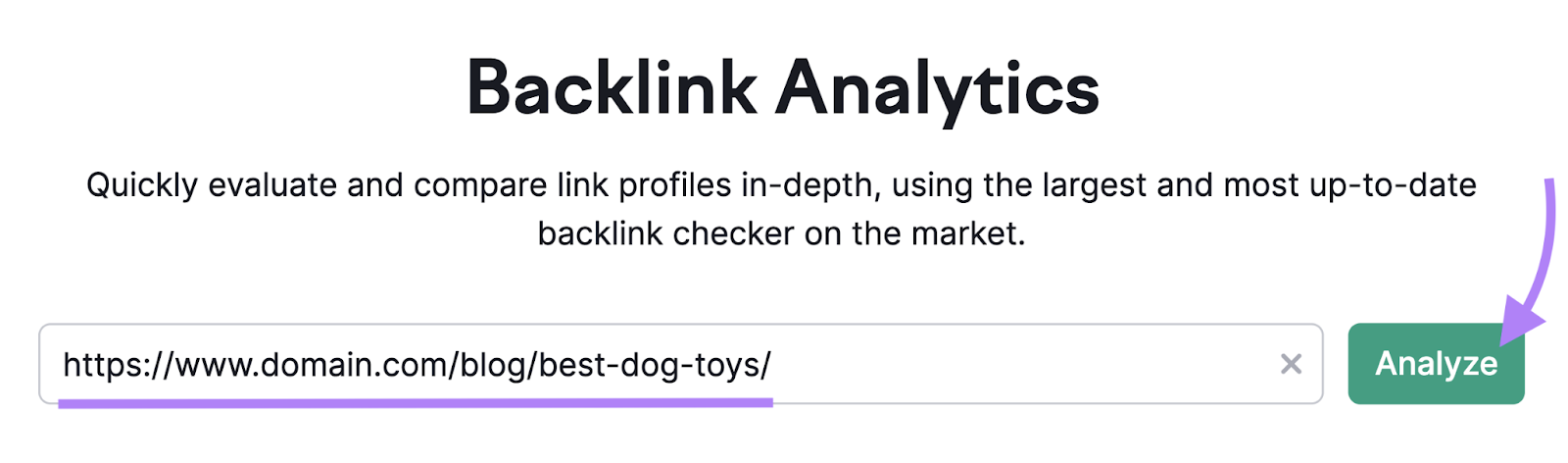 Semrush’s Backlink Analytics tool