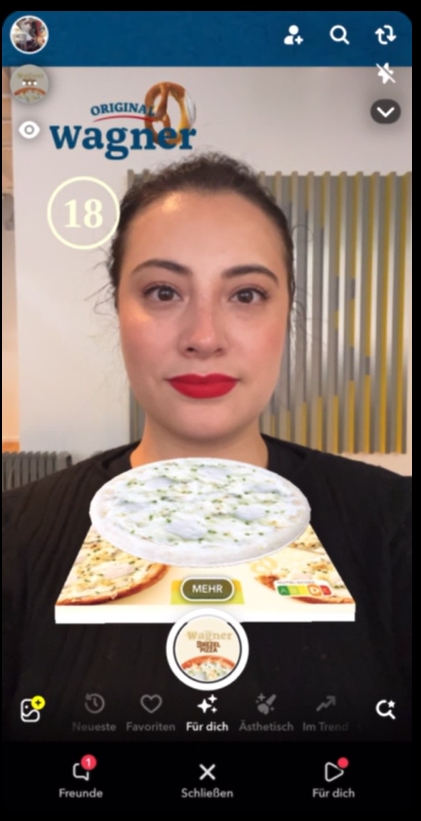 Marketing campaign example: “AR Lens Ads” by Wagner Pizza