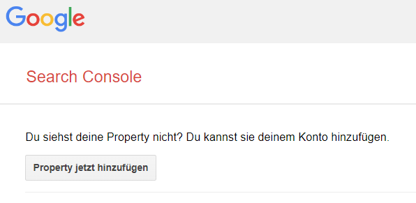 Google Search Console: Property hinzufügen