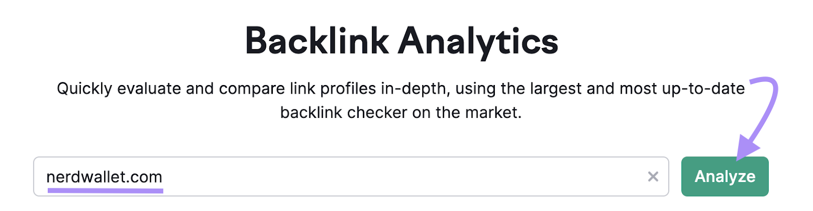 search for "nerdwallet.com" in Backlink Analytics
