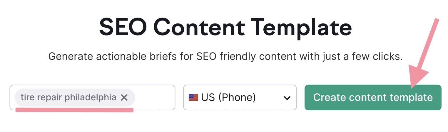 SEO Content Template tool