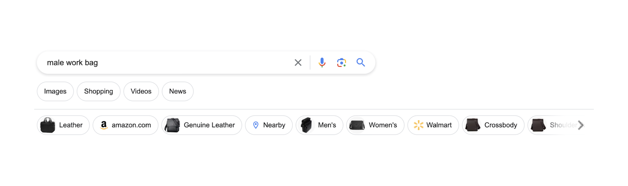 Exemple de fonctionnalité filtre produit sur Google