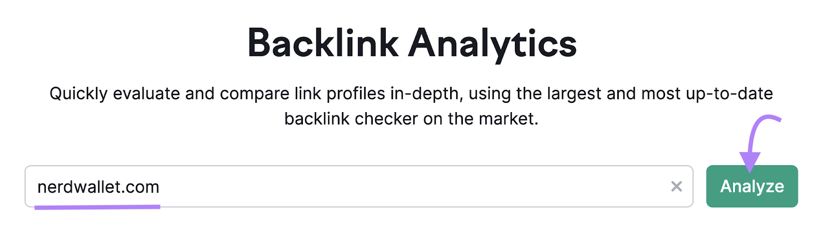 Backlink Analytics tool