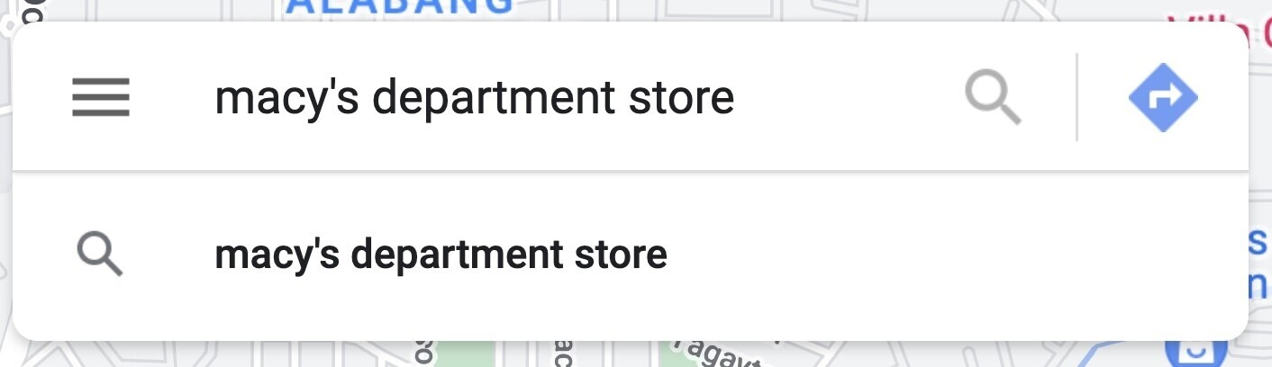 Tìm kiếm "cửa hàng bách hóa macy's" trên Google Maps