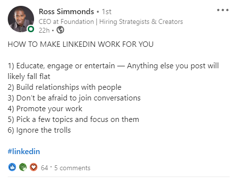 LinkedIn post