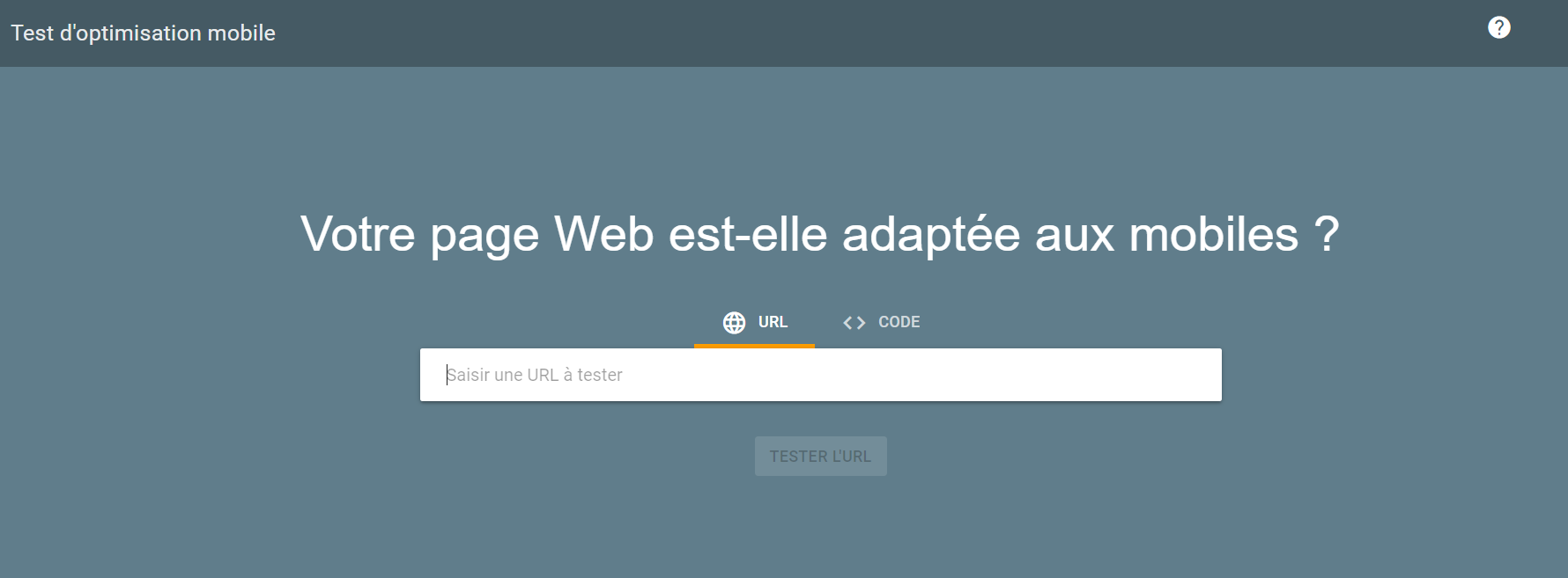 Test d'optimisation mobile de Google