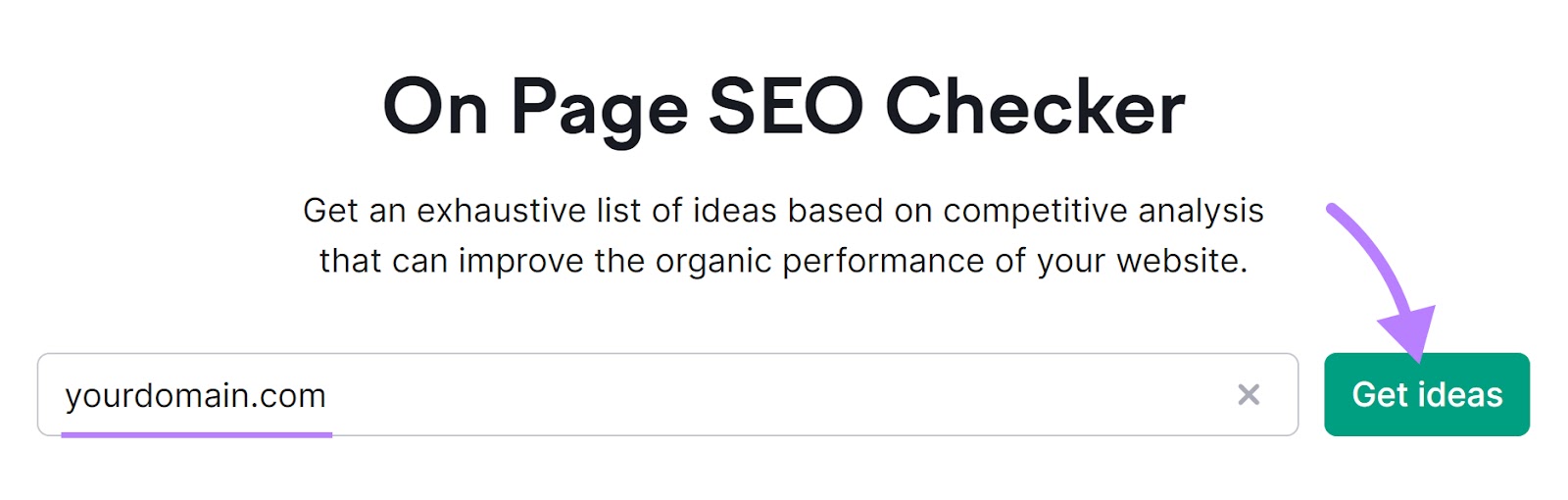 On-Page SEO Checker "Get ideas" button