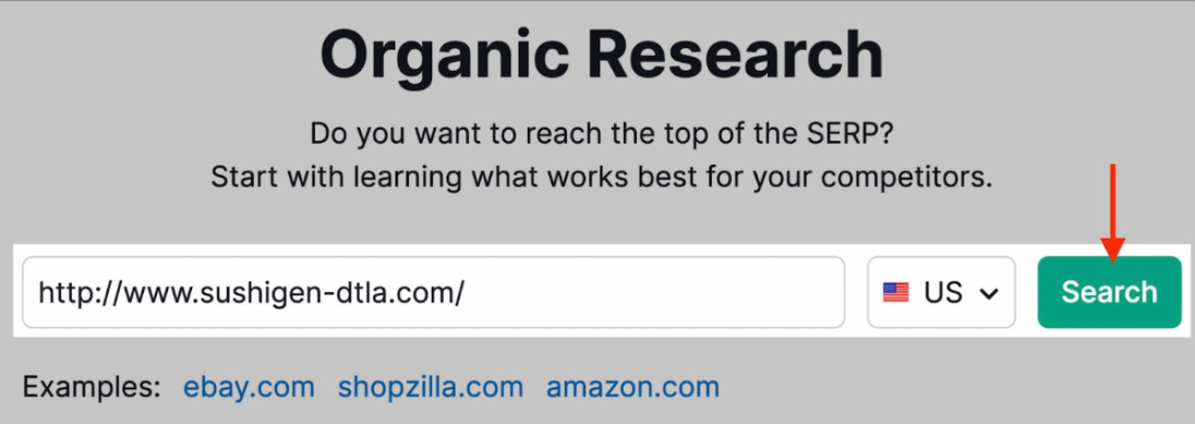 semrush organic research tool