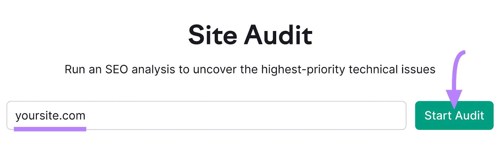 Site Audit tool search bar