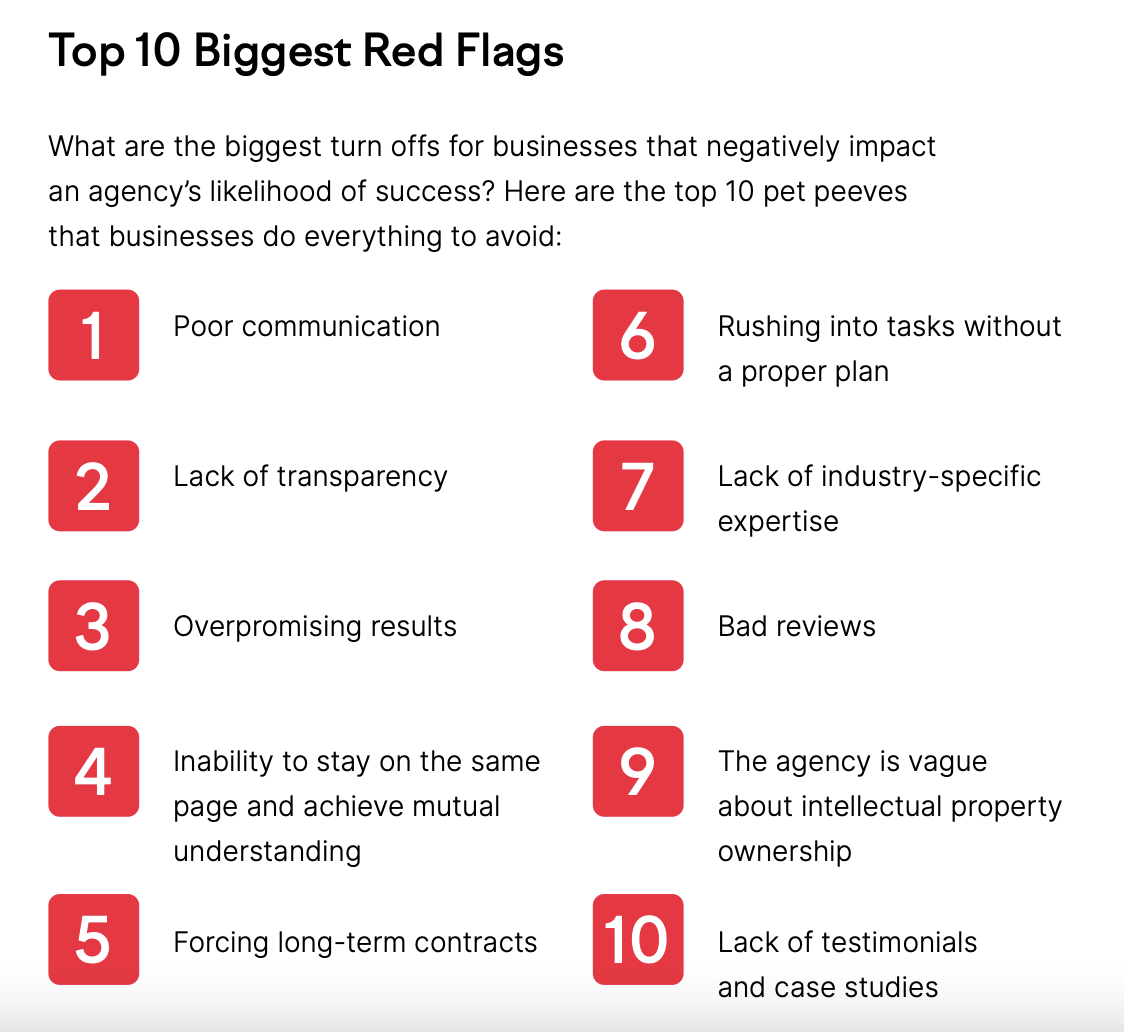 Digital Agencies What Are the Top 10 Red Flags for Your Clients in 2022?