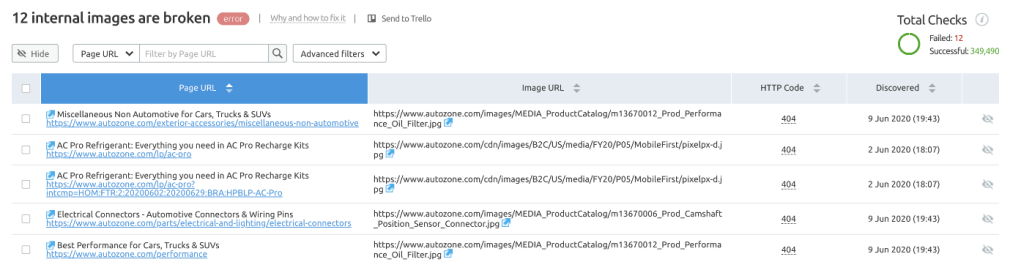 alt text erro no site audit semrush