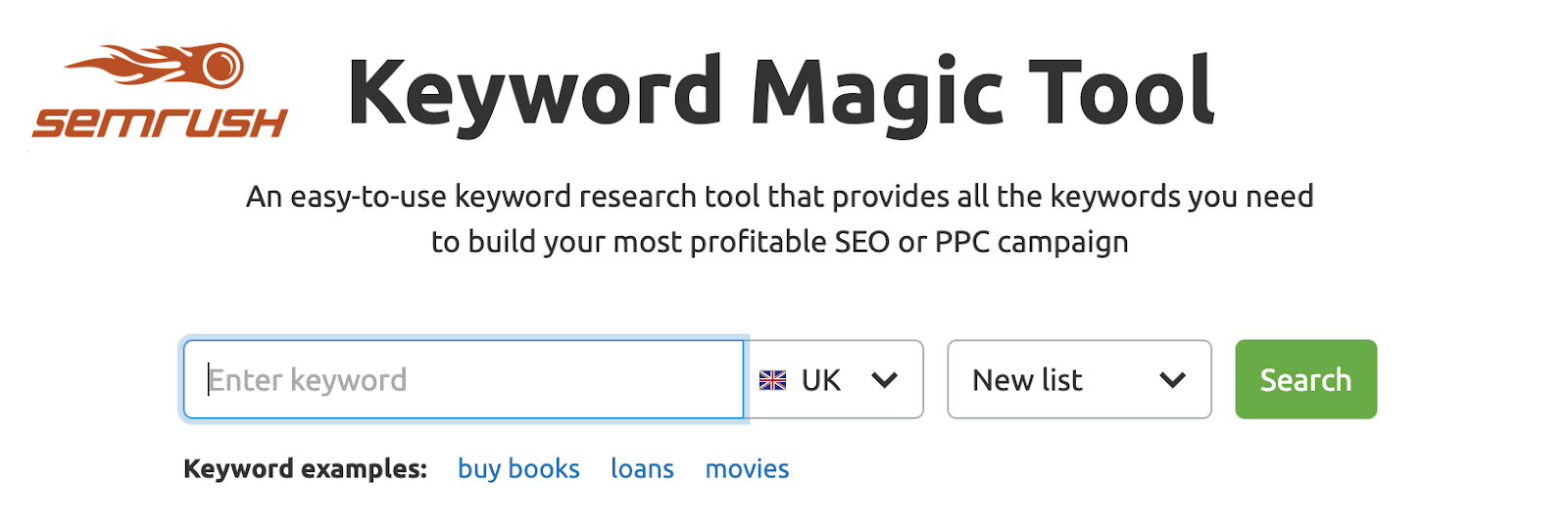 Keyword Magic Tool by SEMrush