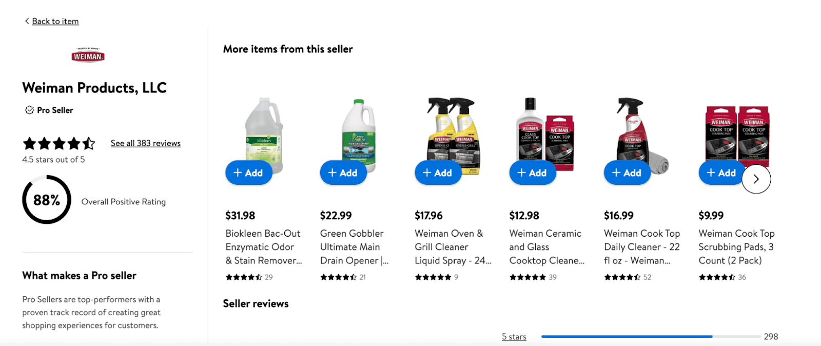 Weiman's products on Walmart