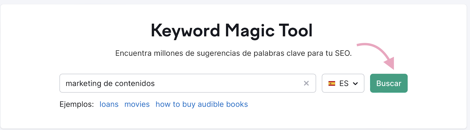 La herramienta Keyword Magic Tool de Semrush es una poderosa funcionalidad que genera miles de palabras clave long-tail en segundos