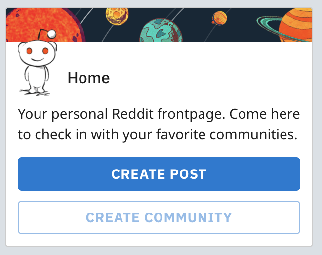 Reddit create community button