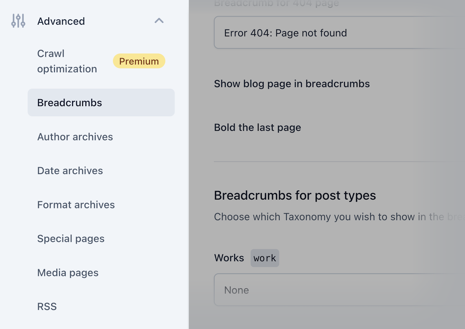 Advanced section - breadcrumbs