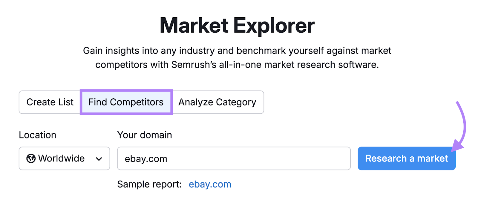 domain entered into tool