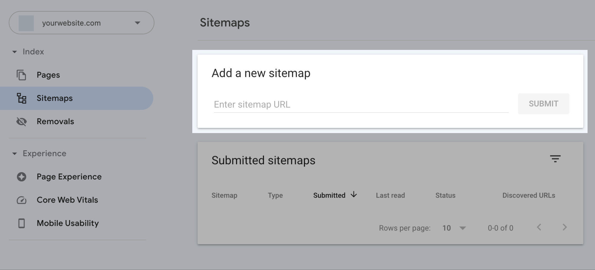 enter sitemap URL