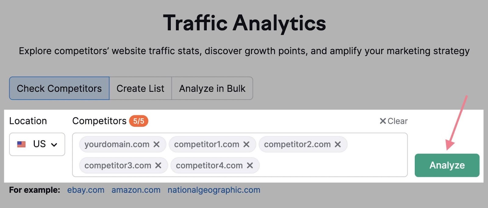 traffic analytics compare competitors